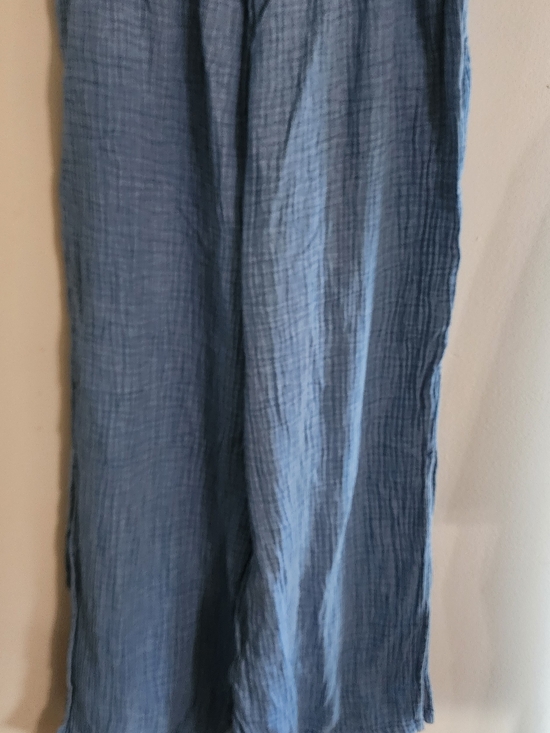 aerie Pants - Aerie Blue Gauze Smocked Waist Wide Leg Pants with Side Slit Sz XL